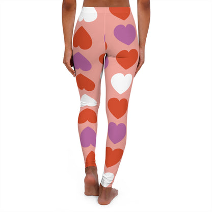 Triple Hearts Pink Leggings: Embrace Love in Style