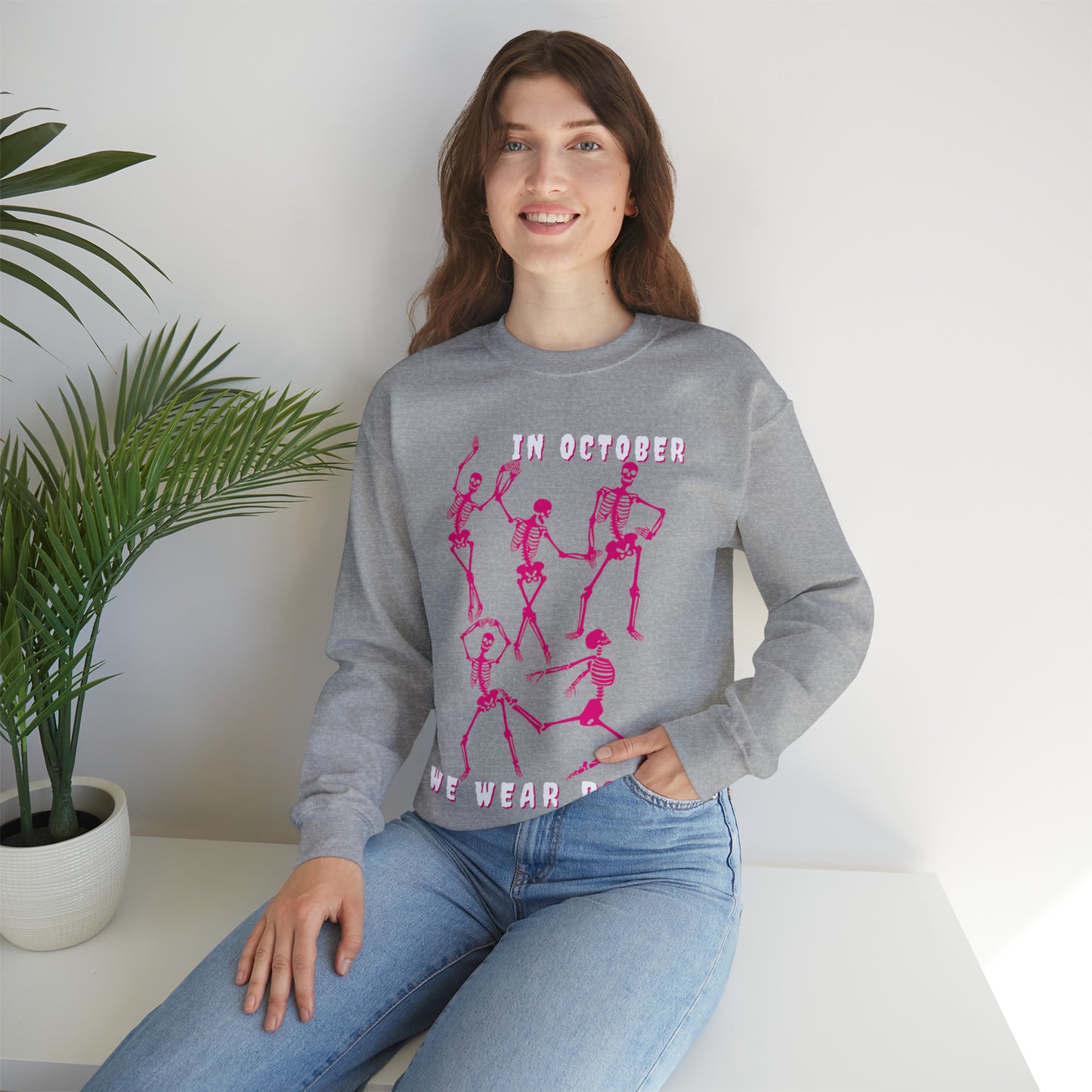 Dance & Wear Pink In October | Skeleton Sweatshirt