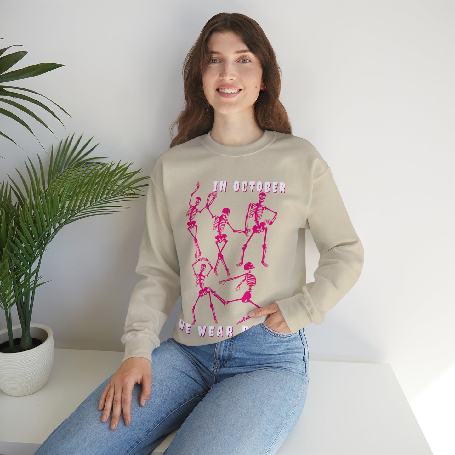Dance & Wear Pink In October | Skeleton Sweatshirt