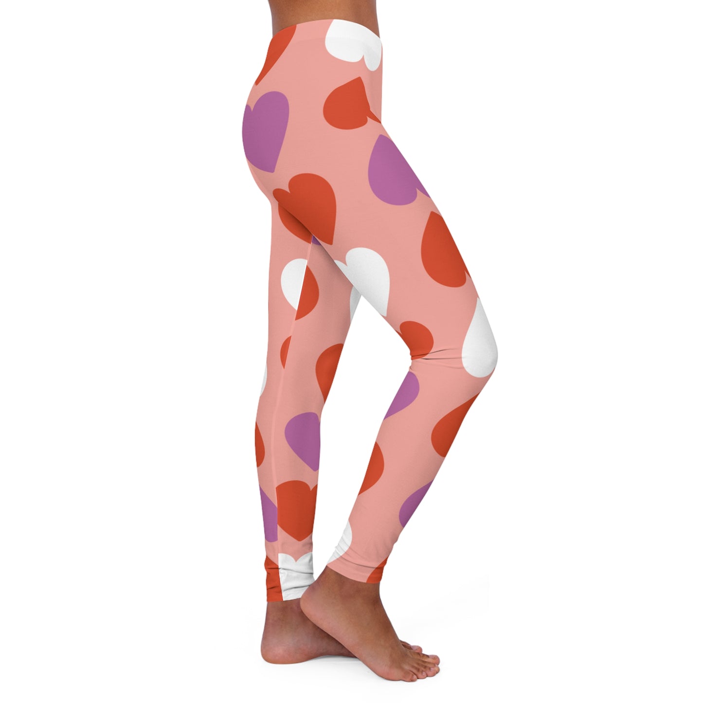 Triple Hearts Pink Leggings: Embrace Love in Style