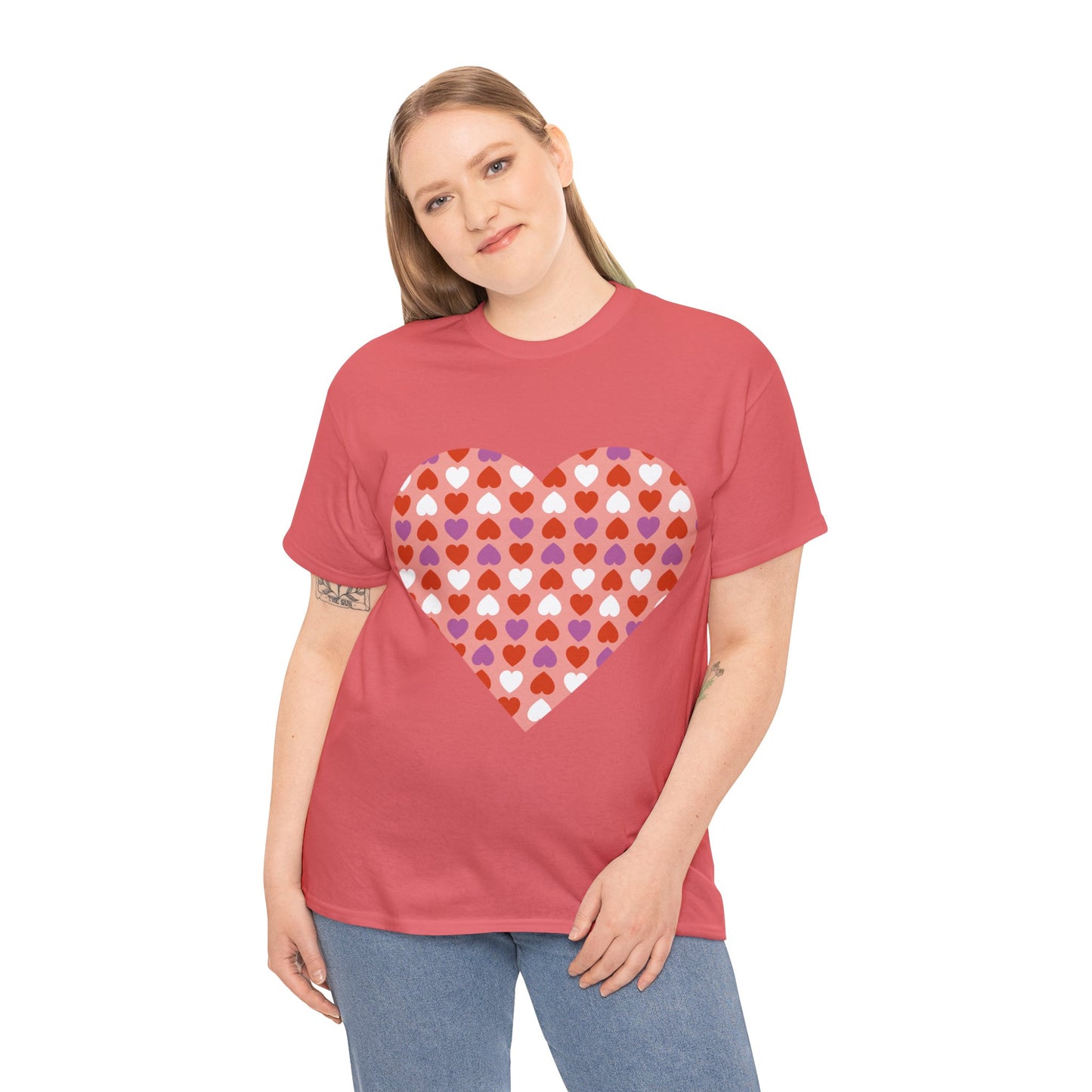 Triple Hearts Pink T-shirt: Embrace Love in Style (matching legging sold separately)