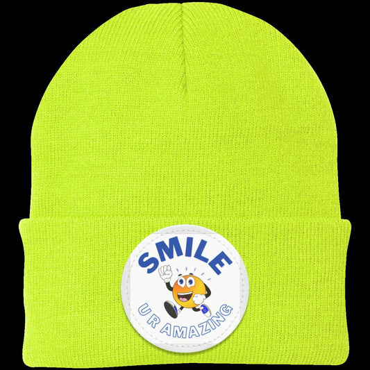 Smile! U R Amazing Hat | Knit Cap - Patch