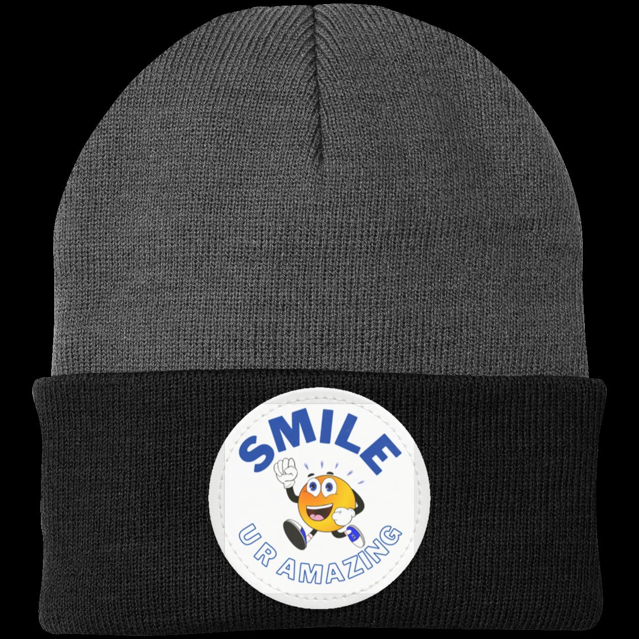 Smile! U R Amazing Hat | Knit Cap - Patch