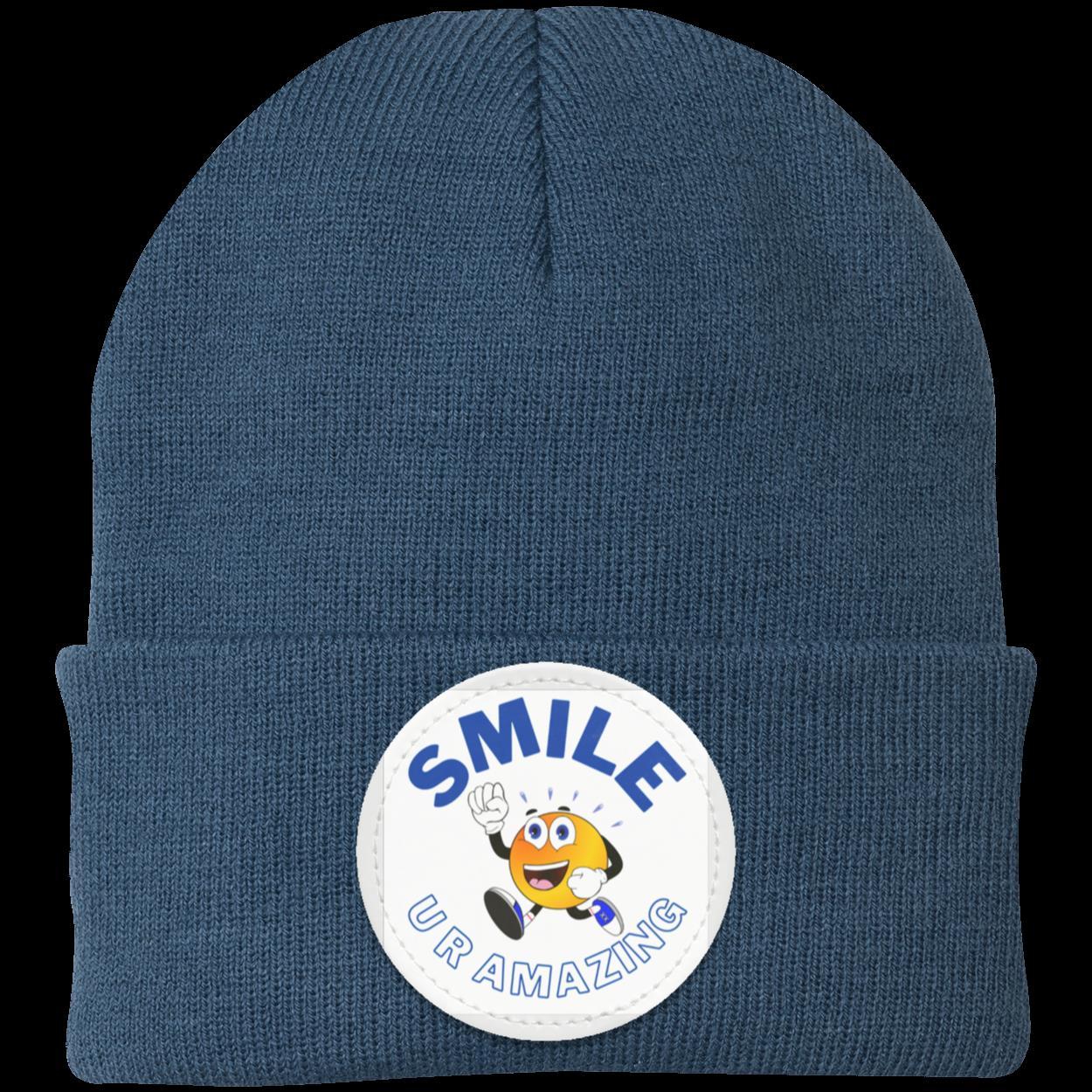 Smile! U R Amazing Hat | Knit Cap - Patch