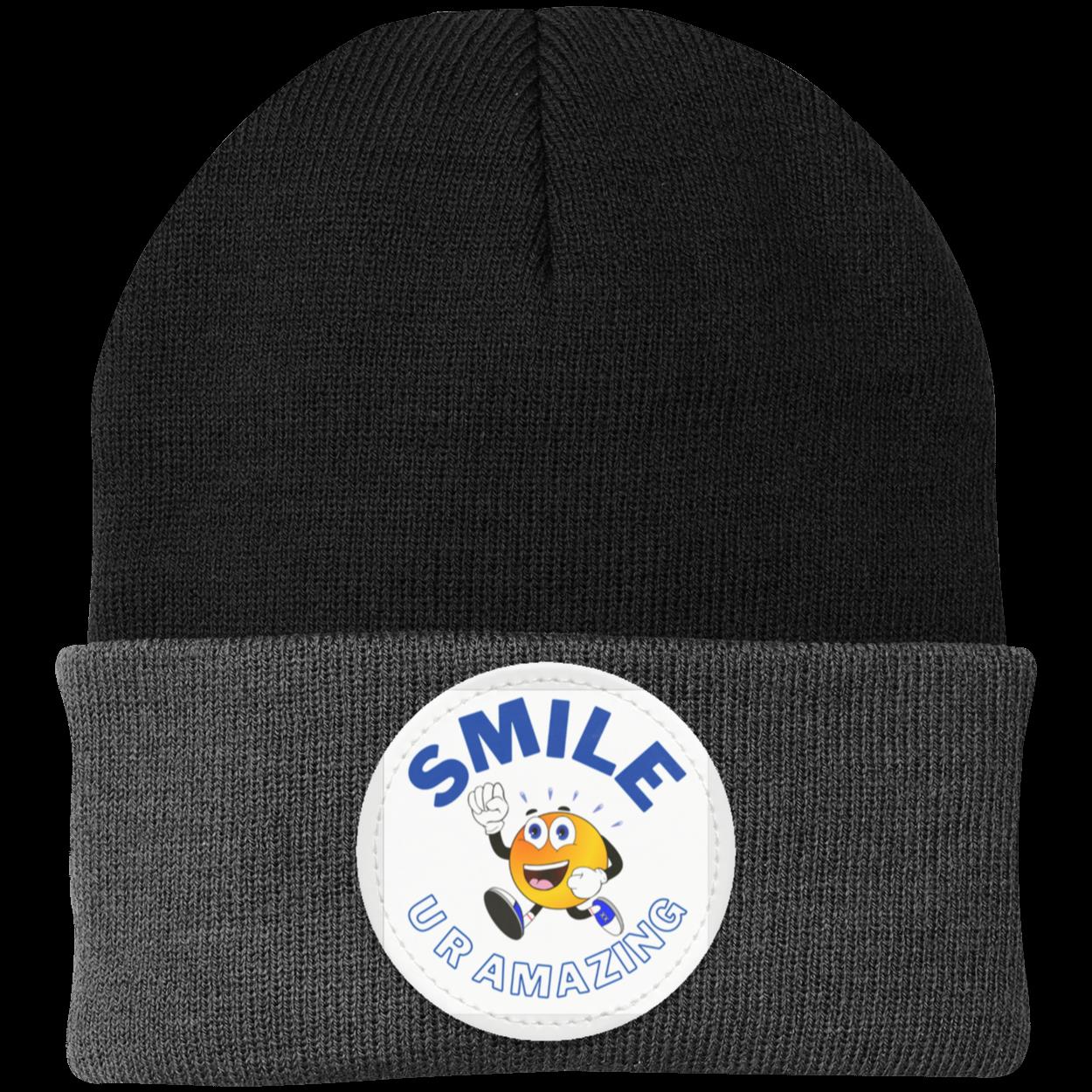 Smile! U R Amazing Hat | Knit Cap - Patch