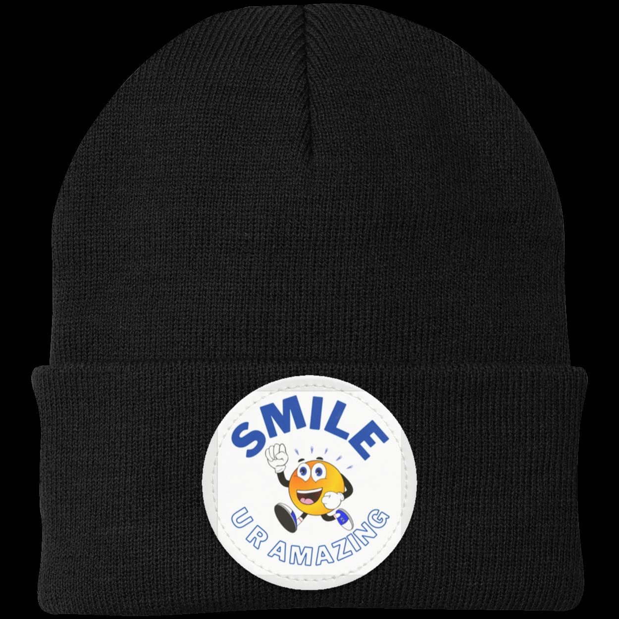 Smile! U R Amazing Hat | Knit Cap - Patch