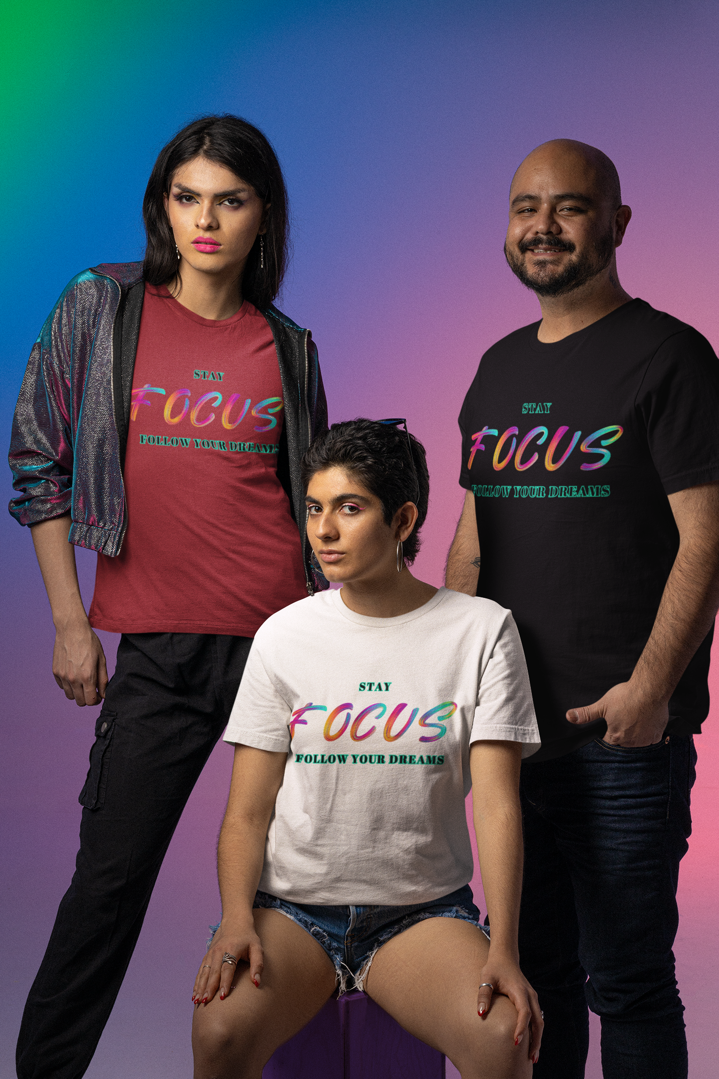 Stay Focus, Follow Your Dreams T-Shirt for Fitness Enthusiasts
