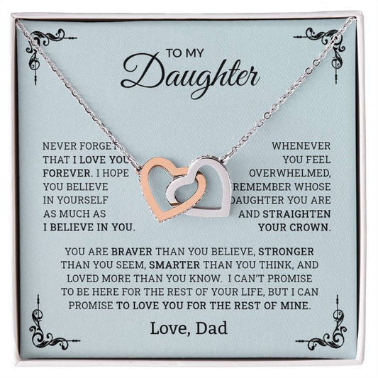 To My Daughter | Interlocking Hearts Necklace | Love Dad