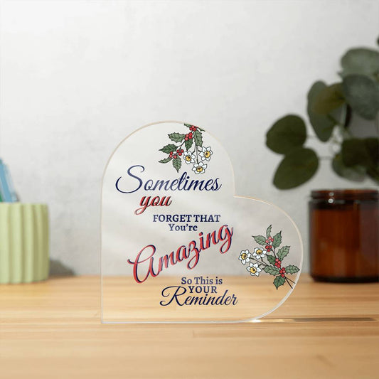 December Birth Flower | Reminder 'YOU'RE AMAZING' | Acrylic Plaque