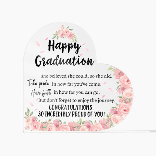 Happy Graduation | Heart Acrylic Plaque