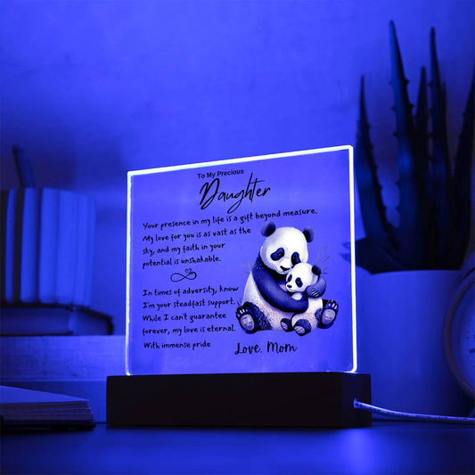 To My Daughter | Cherished Daughter Night Light Tribute | Acrylic Plaque
