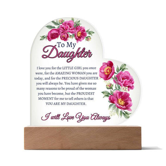 To My Daughter | Heart Acrylic Plaque
