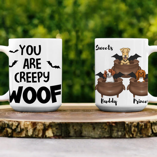 Creepy Woof Dog | White 15oz. Ceramic Mug