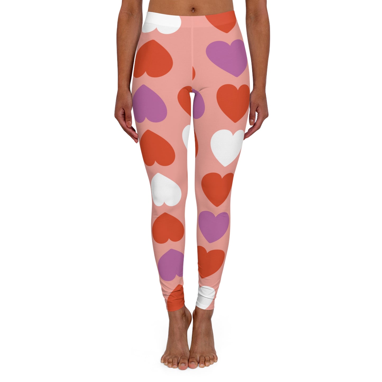 Triple Hearts Pink Leggings: Embrace Love in Style