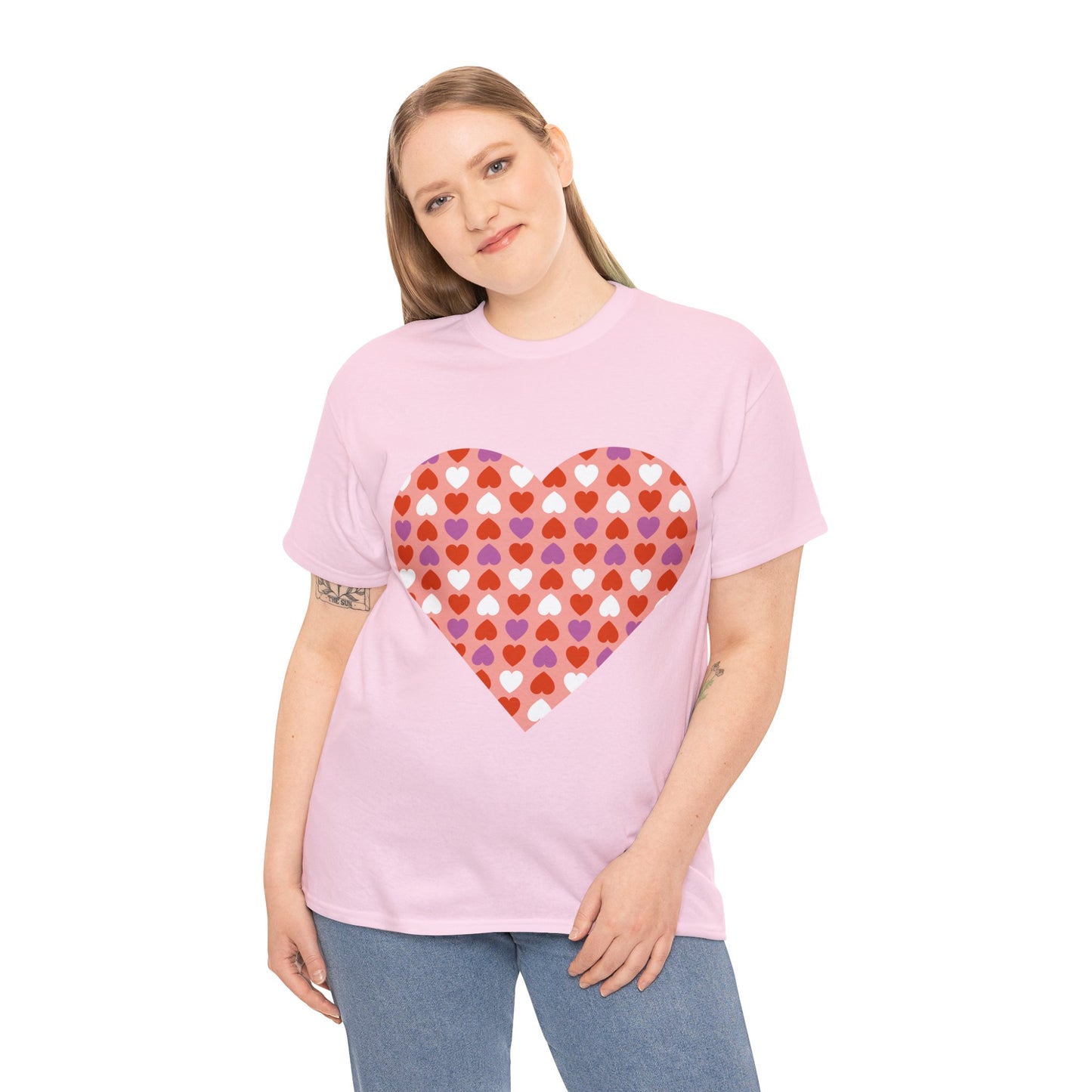 Triple Hearts Pink T-shirt: Embrace Love in Style (matching legging sold separately)