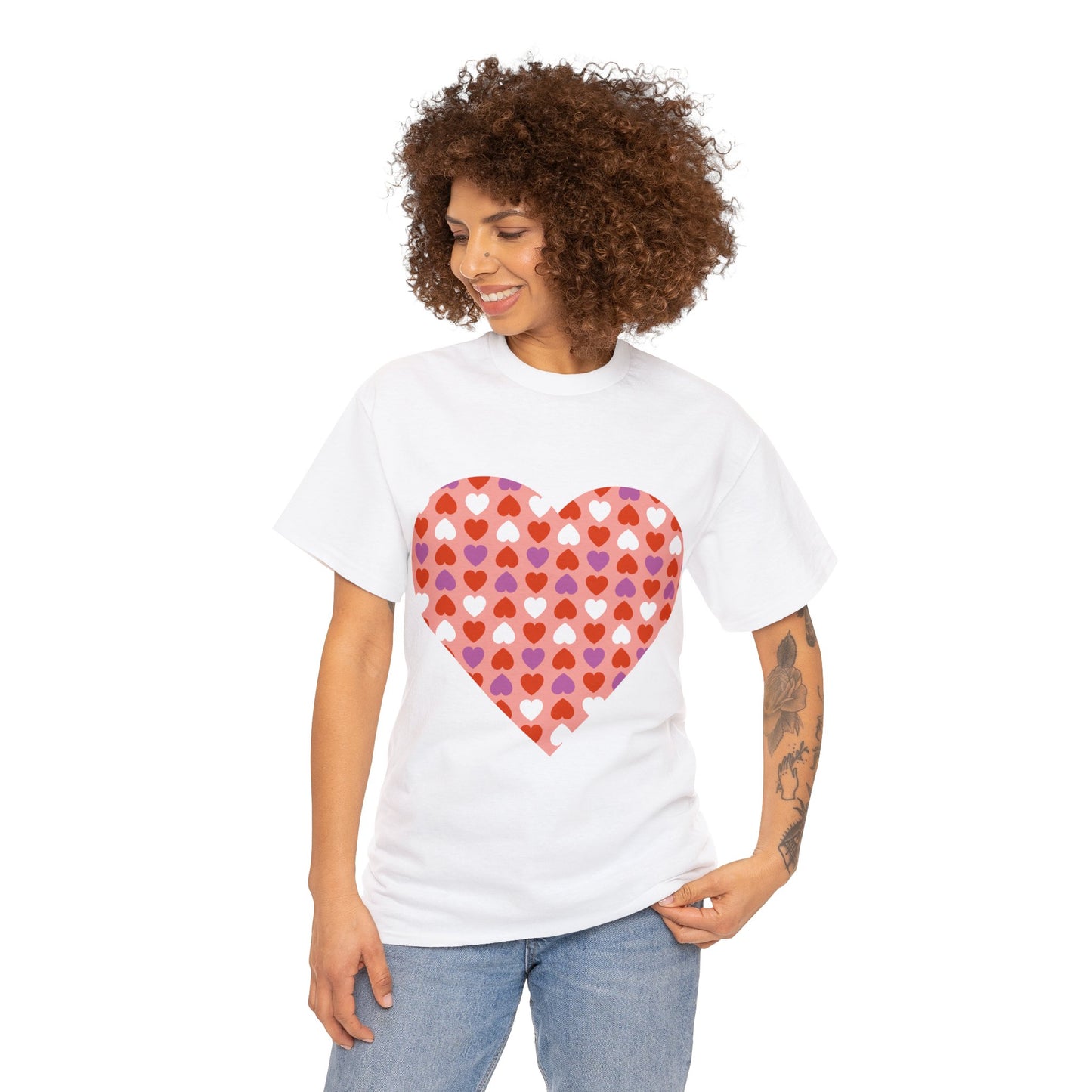 Triple Hearts Pink T-shirt: Embrace Love in Style (matching legging sold separately)