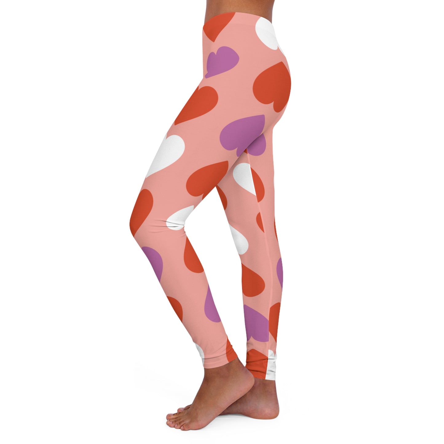 Triple Hearts Pink Leggings: Embrace Love in Style